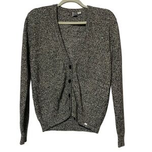 Vintage Roxy Cardigan, Y2K Roxy Cardigan, Heathered Gray Cardigan Sweater XS